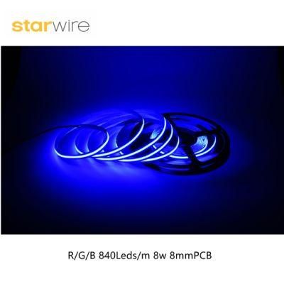 Single Color R/G/B 480LEDs/M 8mm 8W COB LED Strip