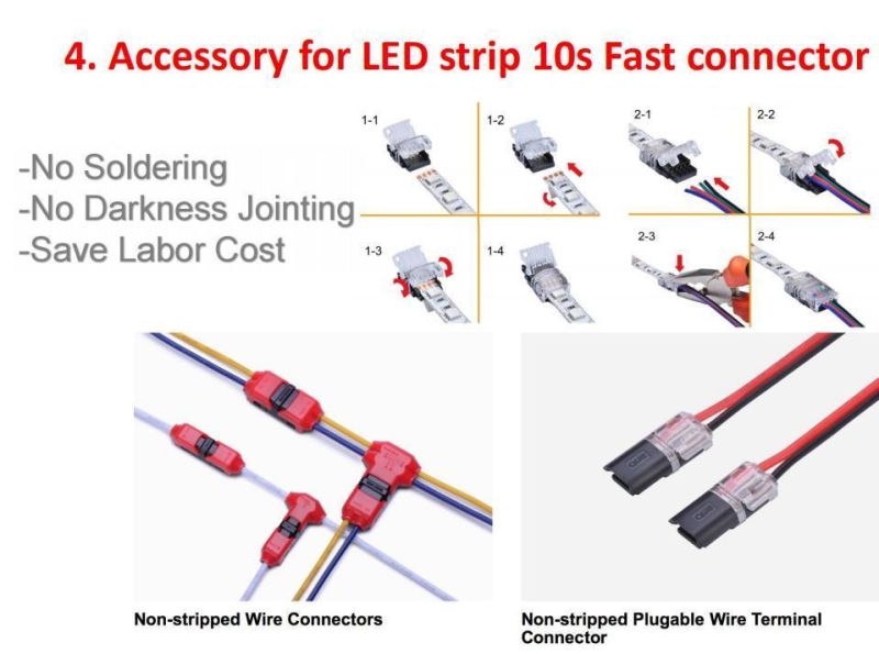 IP20/IP65 2pin 3pin 4pin 5pin LED Strip Connectors
