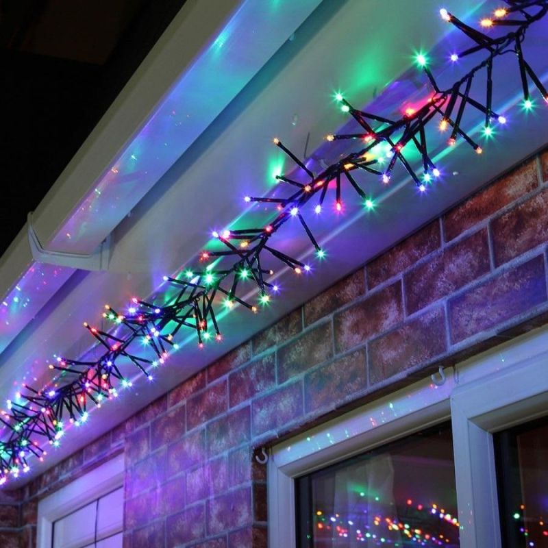 300LED Warm White Green PVC Wire Christmas LED Cluster Light