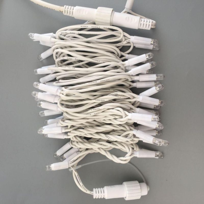 IP65 Steady Brightly Waterproof Cold Resistant Connectable Rubber Cable Blister Outdoor LED String Lights