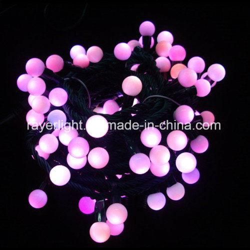 RGB Ball LED String Lights for Christmas Decoration with Synchro Flashing Effect
