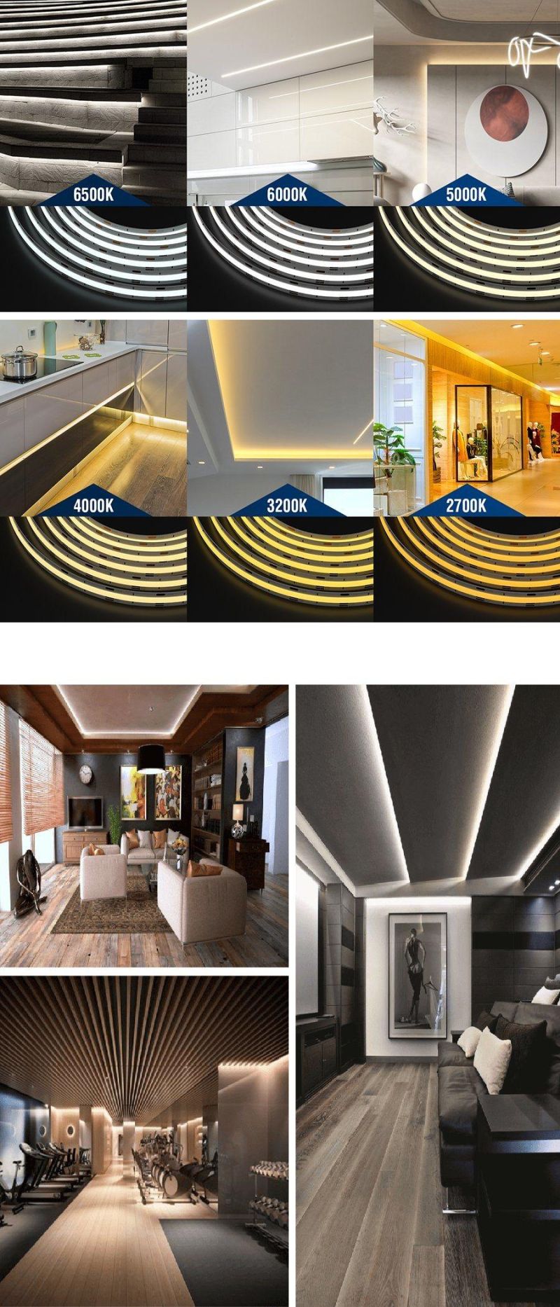 LED COB Strip 576LEDs/M with Dual Color 2700+6500K