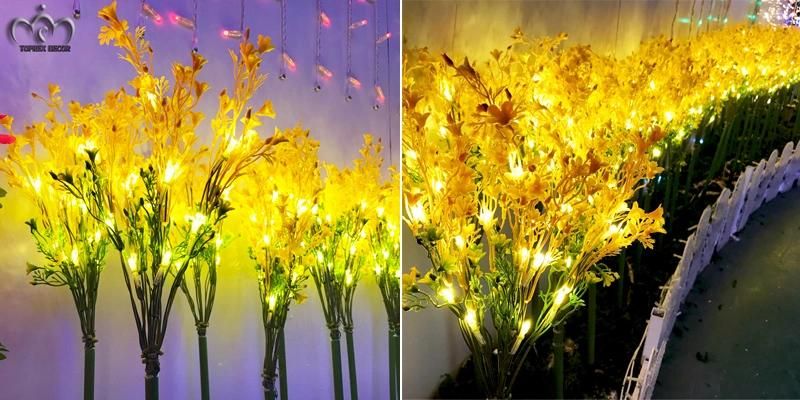 Toprex Decor Yellow Color Simulation LED Artificial Spring Rape Flower Light