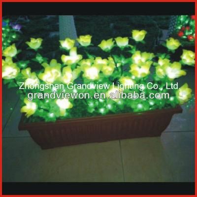 Yellow Flower and Green Leaf New Design for Decorative Office LED Light Flower with Pot