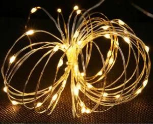 50 Warm White LED Copper Wire Battery Timer Lights