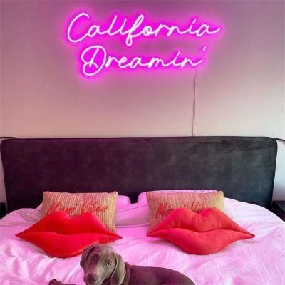 Drop Shipping Silicone Advertising Custom Made Wall Light Lamp California Dreaming Neon Sign Custom