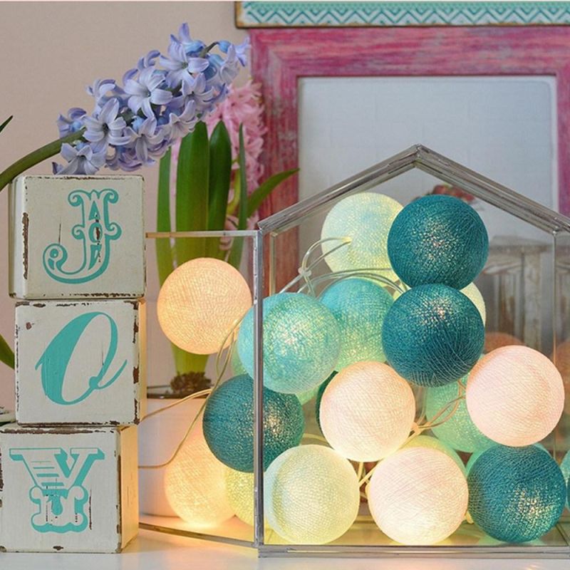 10 Globes LED Cotton Christmas Ball Light