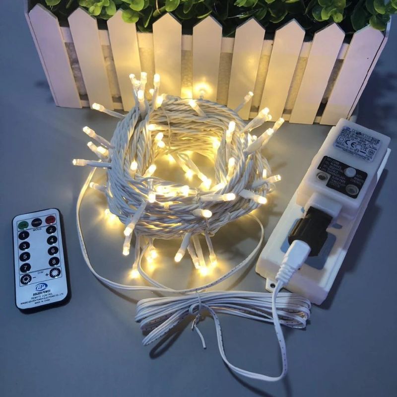 33FT 100 LEDs Plug in 8 Modes Dimmable Fairy Lights with Remote Timer for Christmas