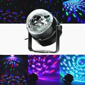 3W RGB Rotating Light with Battery or USB for Party