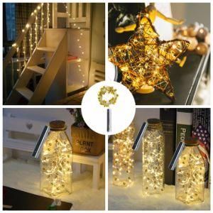 Latest Wine Bottle Cork Shape Copper String Light 3m30LED with Bells