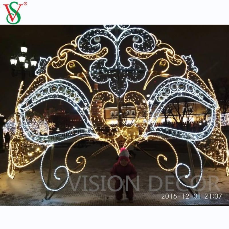 Party Mask 3D Sculpture Motif LED Outdoor Decoration Light