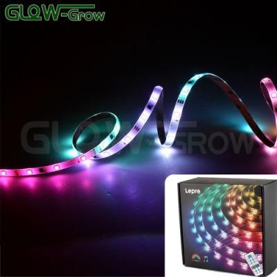 ETL Listed Music Sync Color Changing RGB 44-Key Remote Controlled LED Strip Light