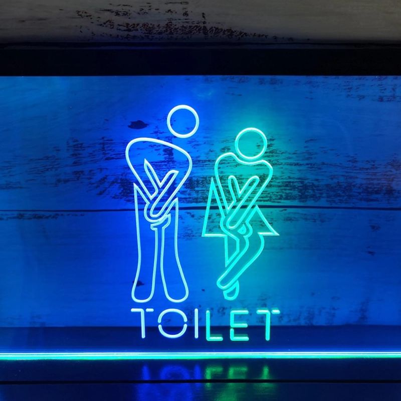 Fashion New Design Unisex Men Women Male Female Toilet Restroom Washroom Dual Color LED Neon Sign