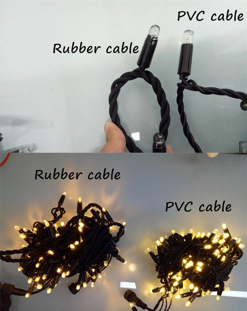 White Rubber Cable IP68 Cold White LED String Light with Warm White Sparkle LED