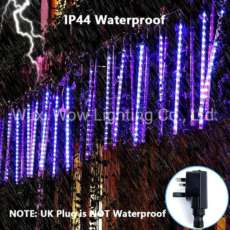 Meteor Lights 192 LED Falling Snowfall Lights Meteors Shower Rain Lights 30cm 8 Tubes Cascading Light for Christmas Tree Wedding Party Garden Home Decoration