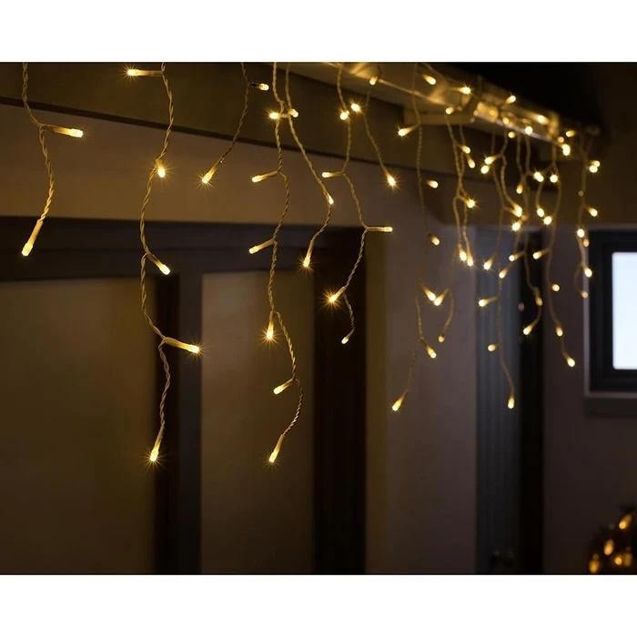 IP65 LED Icicle Lights Warmwhite with White Strobe LED Icicle Rubber Garland LED Icicle IP65