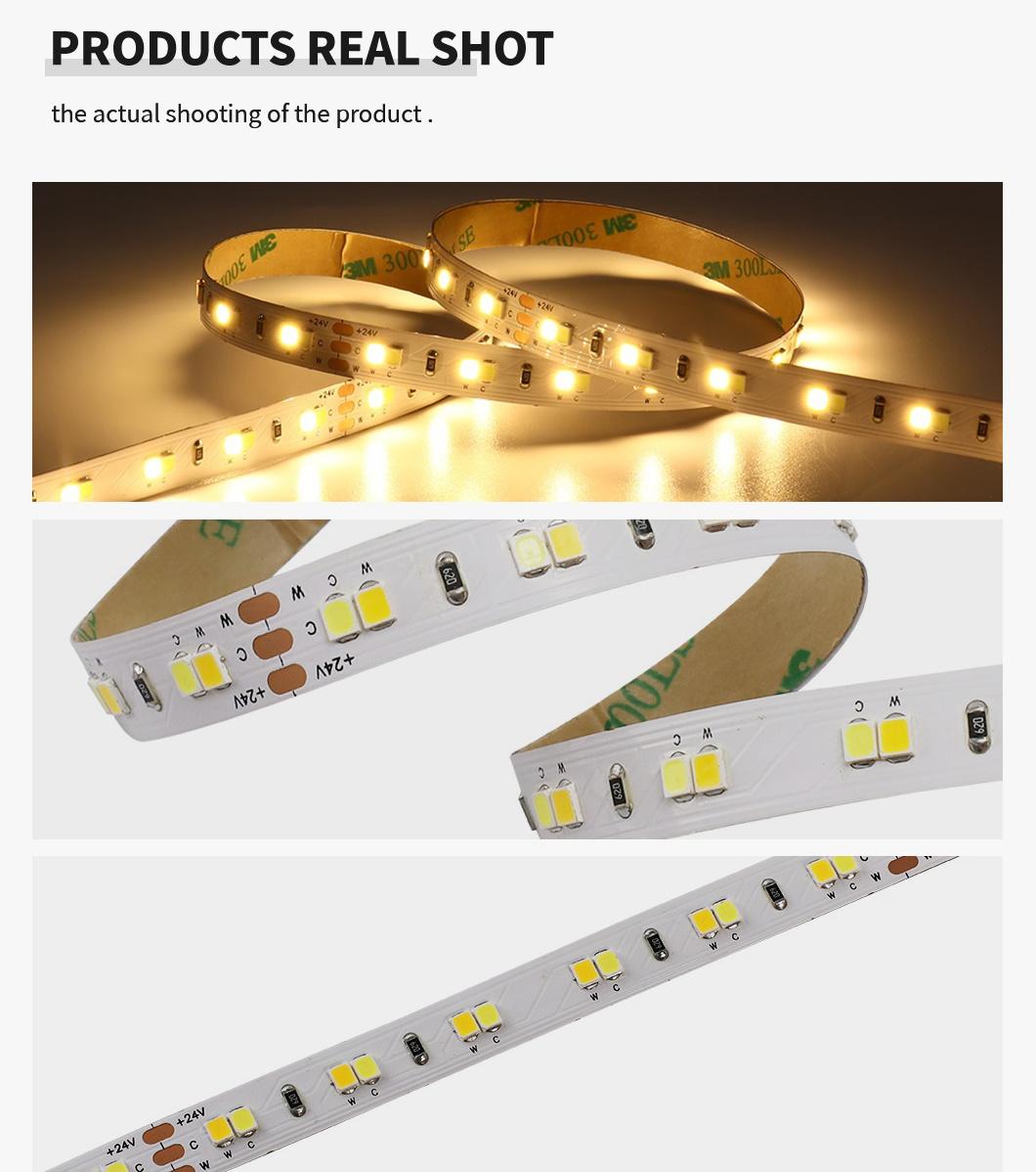 Double Color Light CCT SMD2835 Flexible LED Strip with IEC/En62471