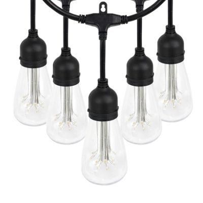 24FT Double Filament String Light - 12 Bulbs Waterproof Indoor Outdoor