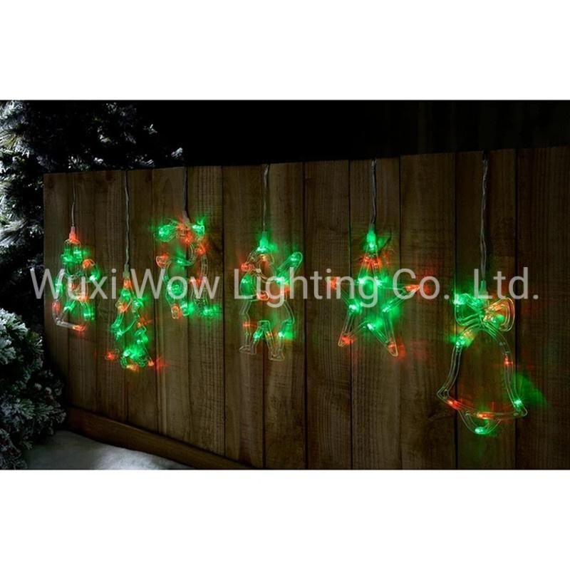 LED Christmas Characters Silhouette Light String Bright Green