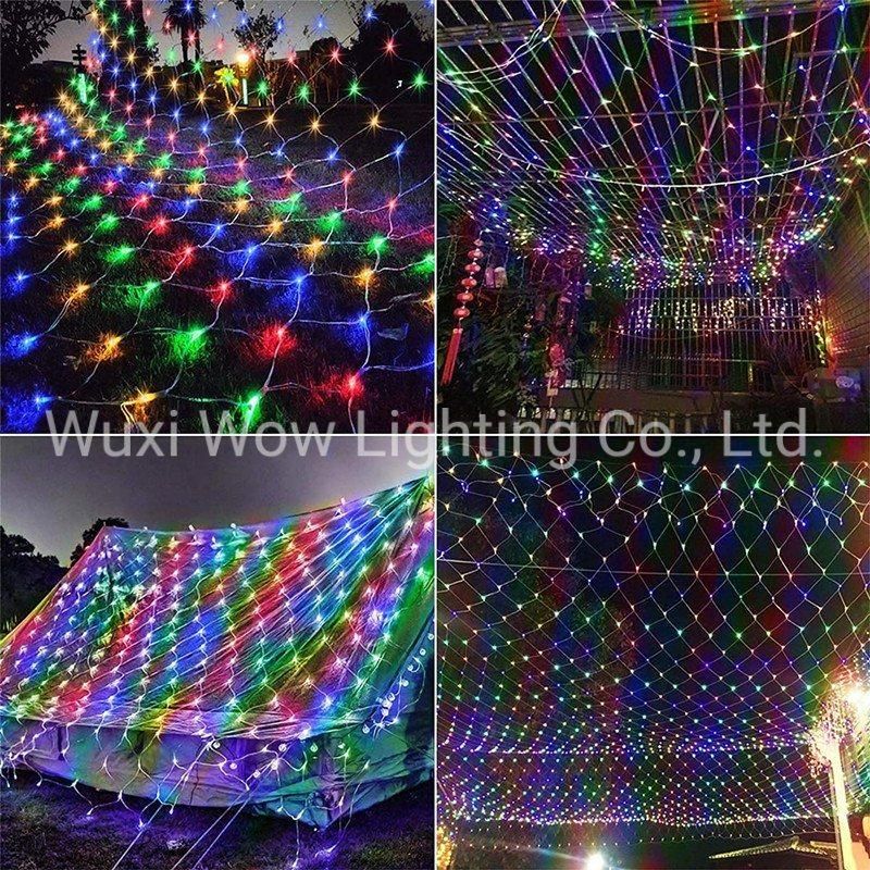 300 LED 4m X 2m Mesh Light Outdoor Net Lights Mains Powered Multi-Colour Christmas Garden Fairy Lights for Patio Gazebo Conservatory Roof Bushes Christmas Tree