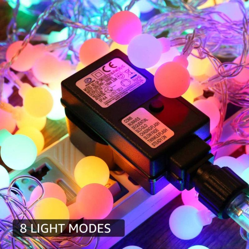 8 Lighting Modes with Remote Control Timer for Wedding/Lawns LED Ball Fairy Lights Plug in
