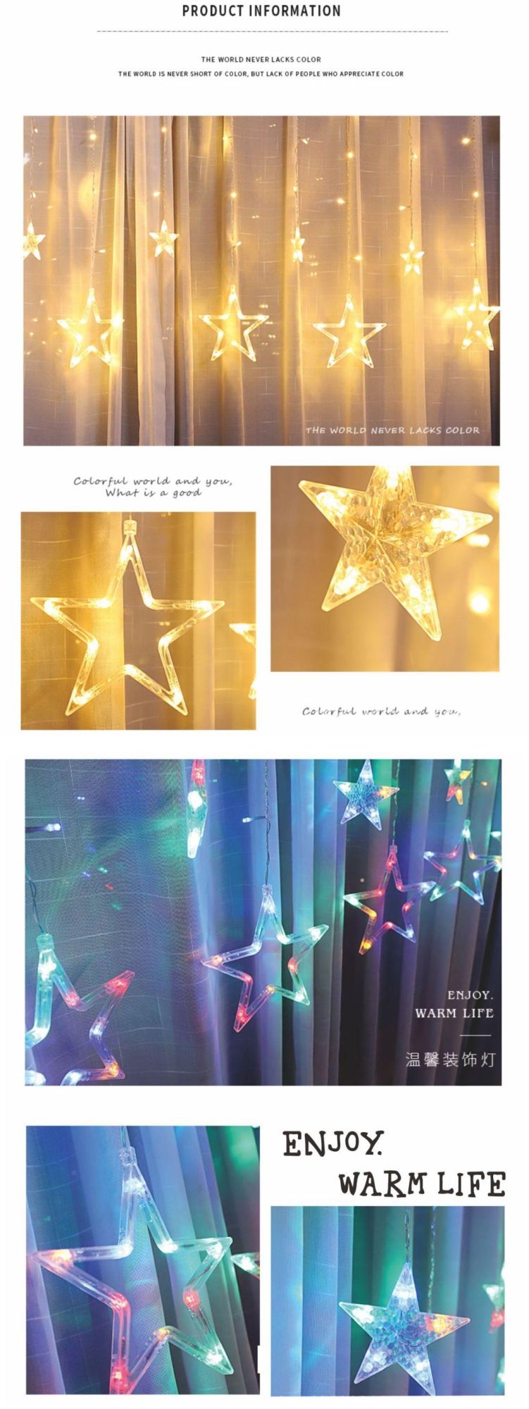 Star Decorative Curtain Decorative String Light