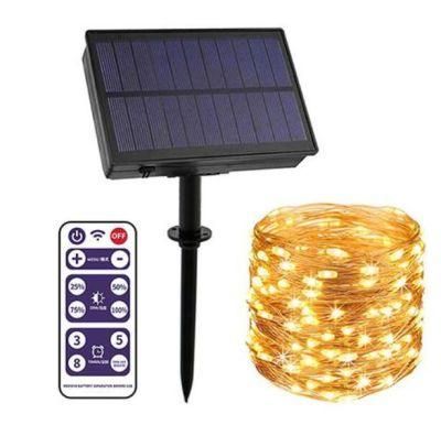 100m Extra-Long 8 Models Remote Control Solar LED String Lights for Garden Porch Deck Pergola