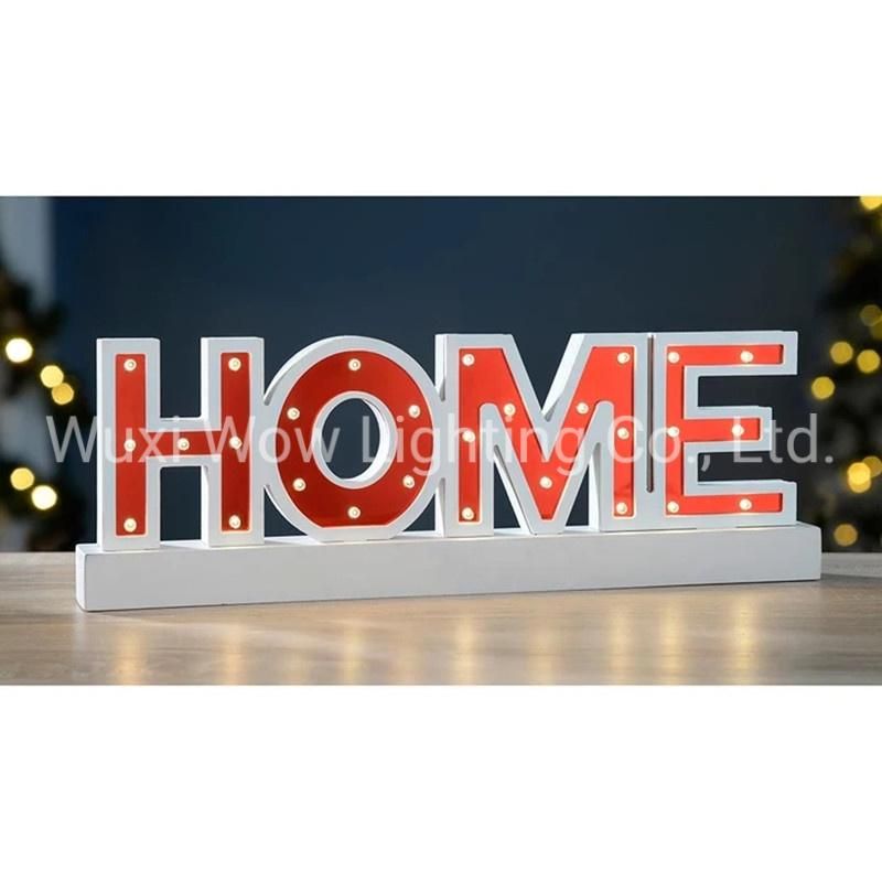 Sign with Base Christmas Decoration Wood 38 Cm - Red - Home