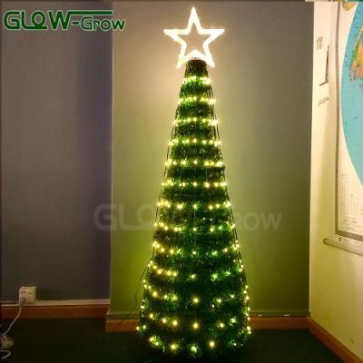 1.2m 200 LEDs Christmas Tree Pixel Fairy Light with Remote Controller for Home Party Store Decoration