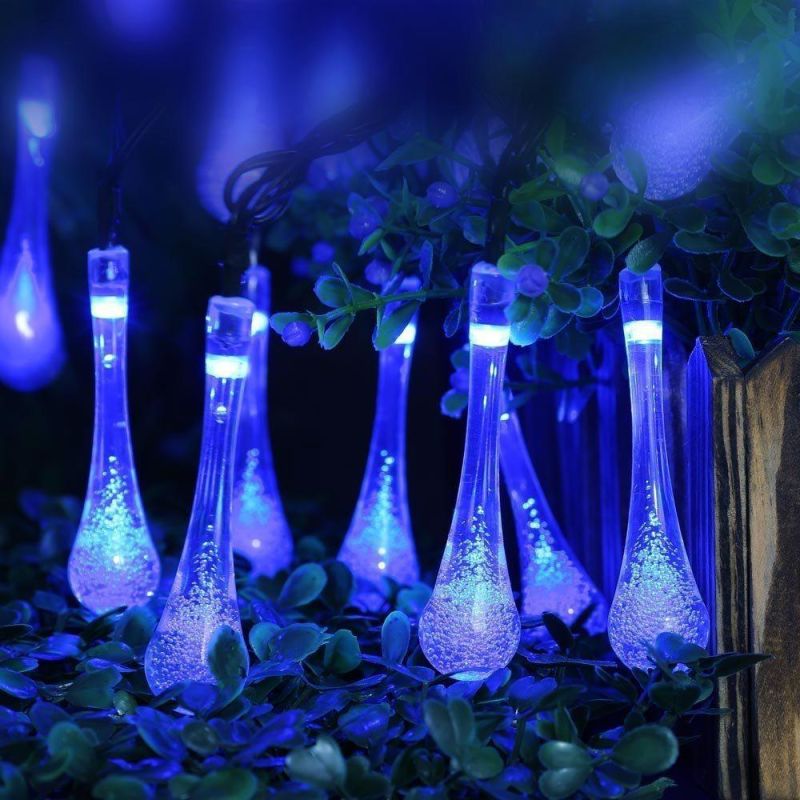 6/5/3m 30/20/10 LEDs Christmas Holiday Decoration LED Outdoor Water Drops Solar Lamp String Light