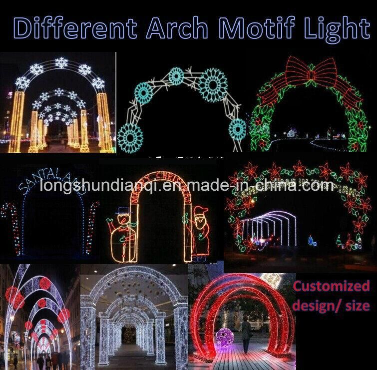 Outdoor Lighted LED Arch Christmas Across Street Motif Decotations Lights for Holiday