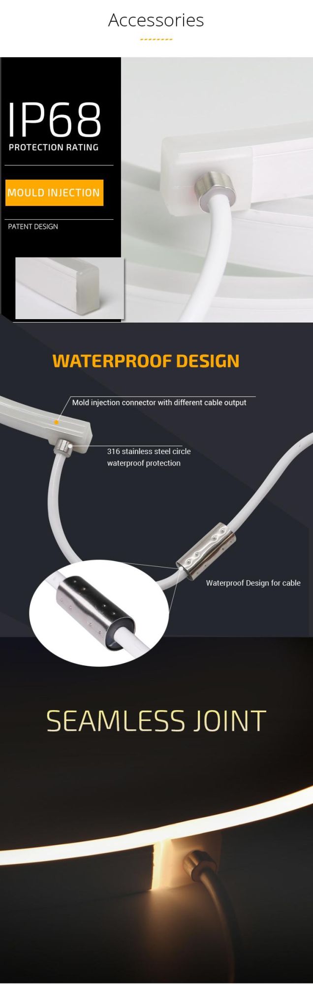 Aluminum Profile Addressable White LED Swimming Pool Waterproof Lighting