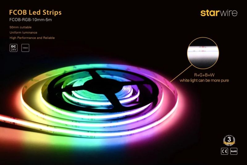 RGB COB LED Strips with 840 LEDs