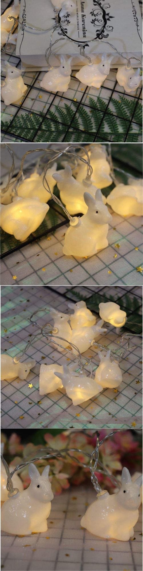 Rabbit-Shaped Battery Box Easter Decorative String Light