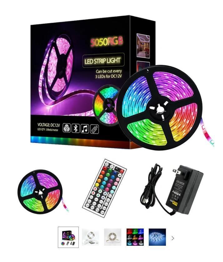 RGB LED Strip Light Kits IR Remote Control 30LEDs, 12V LED Strip Lights Kit