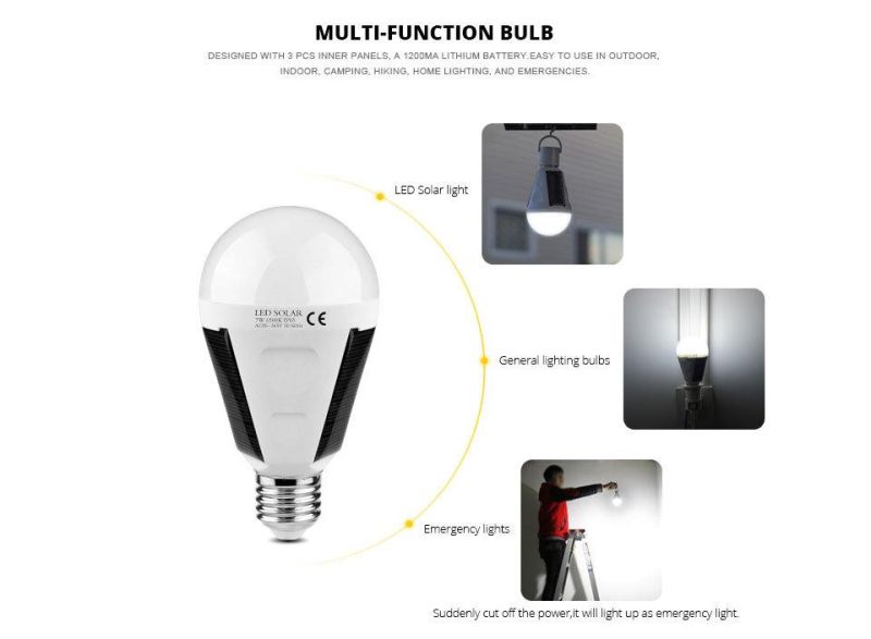 Rechargeable LED Solar Emergency Bulb