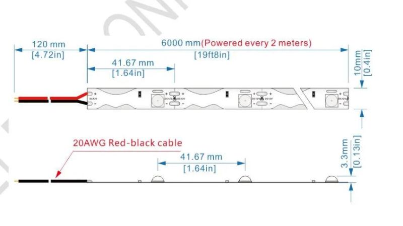 New Design 6060 LED DC12V LED Light Strip with Lens