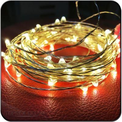 Christmas Decoration Stuff Customizable High Brightness Raindrop Mini Copper Wire Party String Lights Battery Operated