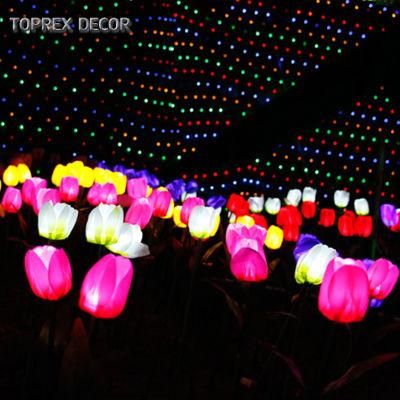 Marriage Decoration Colorful Artificial Fake Flowers LED Tulip Lights for Sale