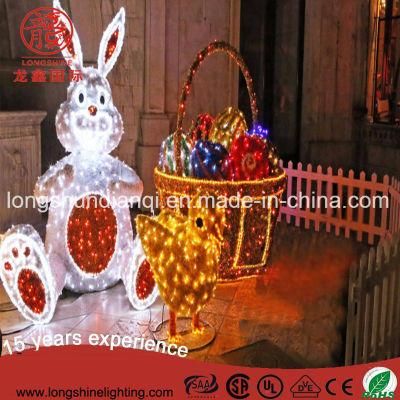 Easter Decoration Light up Chickling and Egg Basket