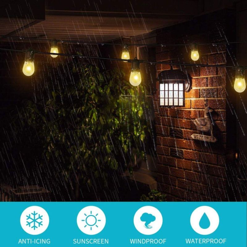 48FT Solar String Lights Outdoor - Shatterproof Vintage Edison Bulbs LED String Lights Solar Patio Lights for Backyard Patio