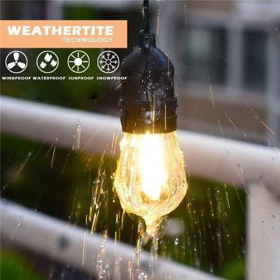 IP65 S14 String Light 7.5m with 12PCS LED Filament Bulbs