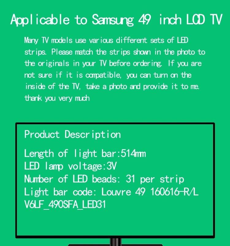 Louvre 49 160616-R/L Samsung of Strip LED Ua49K5300ajxxz Retroiluminacion LED TV