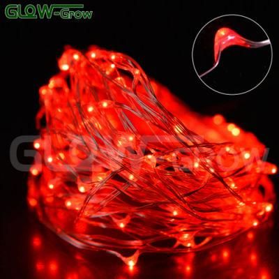 Waterproof Outdoor Red Christmas Tree Copper Wire LED Fairy String Light for Home Garden Party Holiday Festoon Wedding Decoration