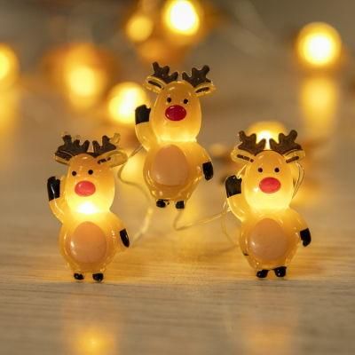 Mini LED Copper Wire String Light Reindeer Fairy String Light for Christmas Tree Holiday Decor