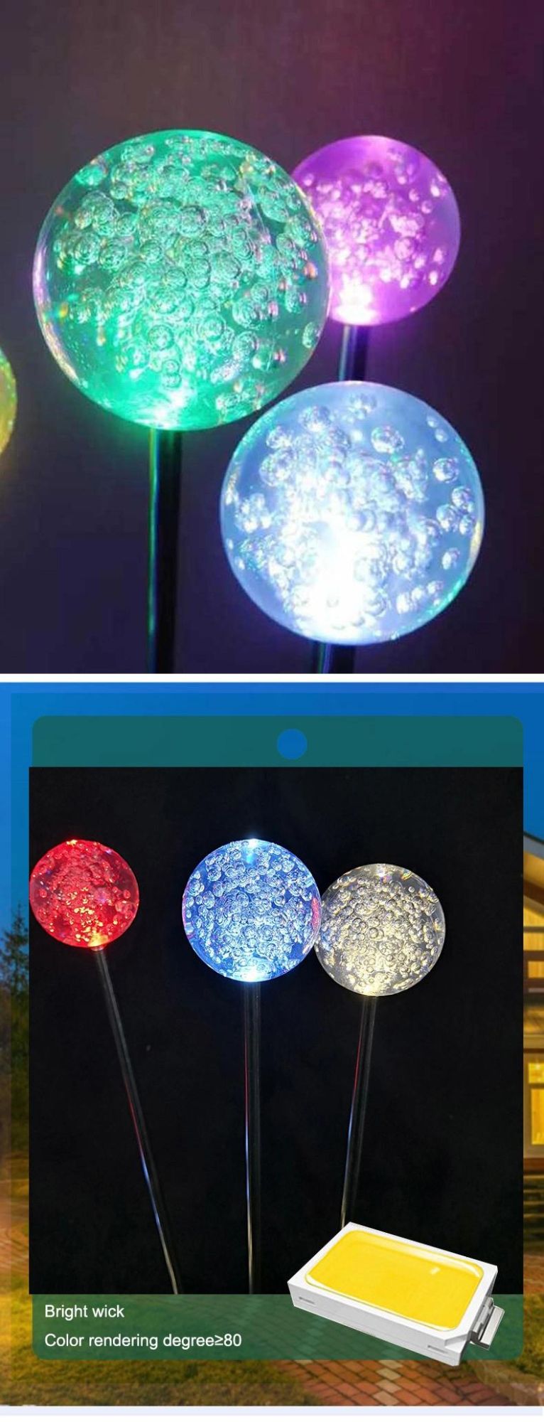 LED Solar Luminous Bubble Ball Reed Lamp Landscape Decorative Lamp Outdoor Garden Lawn Lamp