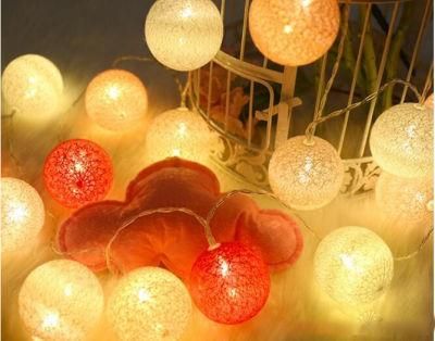 LED Rattan Ball Cotton Ball String Lamp Thanksgiving Decorations Light Home Indoor Outdoor