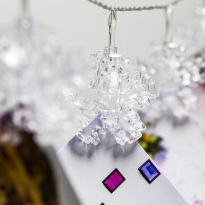 Garland Decorations for Christmas Tree Battery Operated Decorative Lights LED Snowflake Fairy String Lights