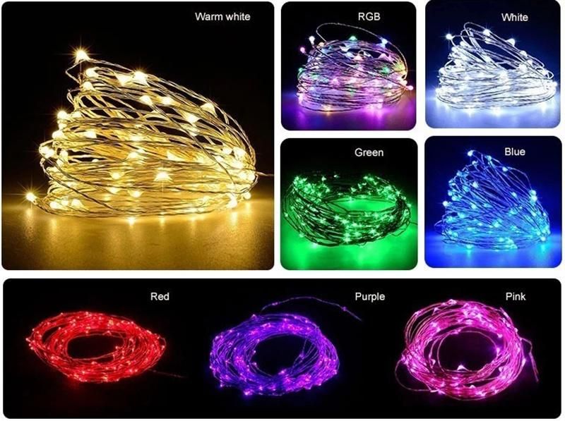 Customizable Fairy Lights Wedding Mini Copper Wire LED Battery Operated White String Lights for Christmas Decorations