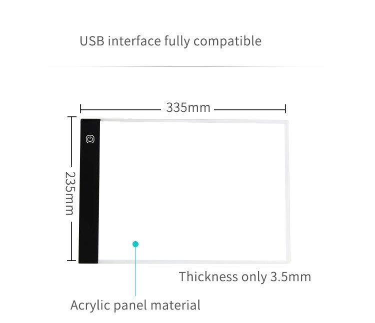 Children′s Painting Tool Educational Toy Creative Gifts A4 Drawing Tablet USB LED Tracing Light Pad for Kids